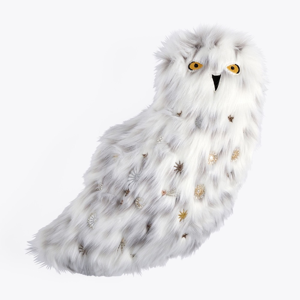 Pottery Barn Teen Harry Potter Fluffy Embroidered and Bedazzled Hedwig Pillow BN
